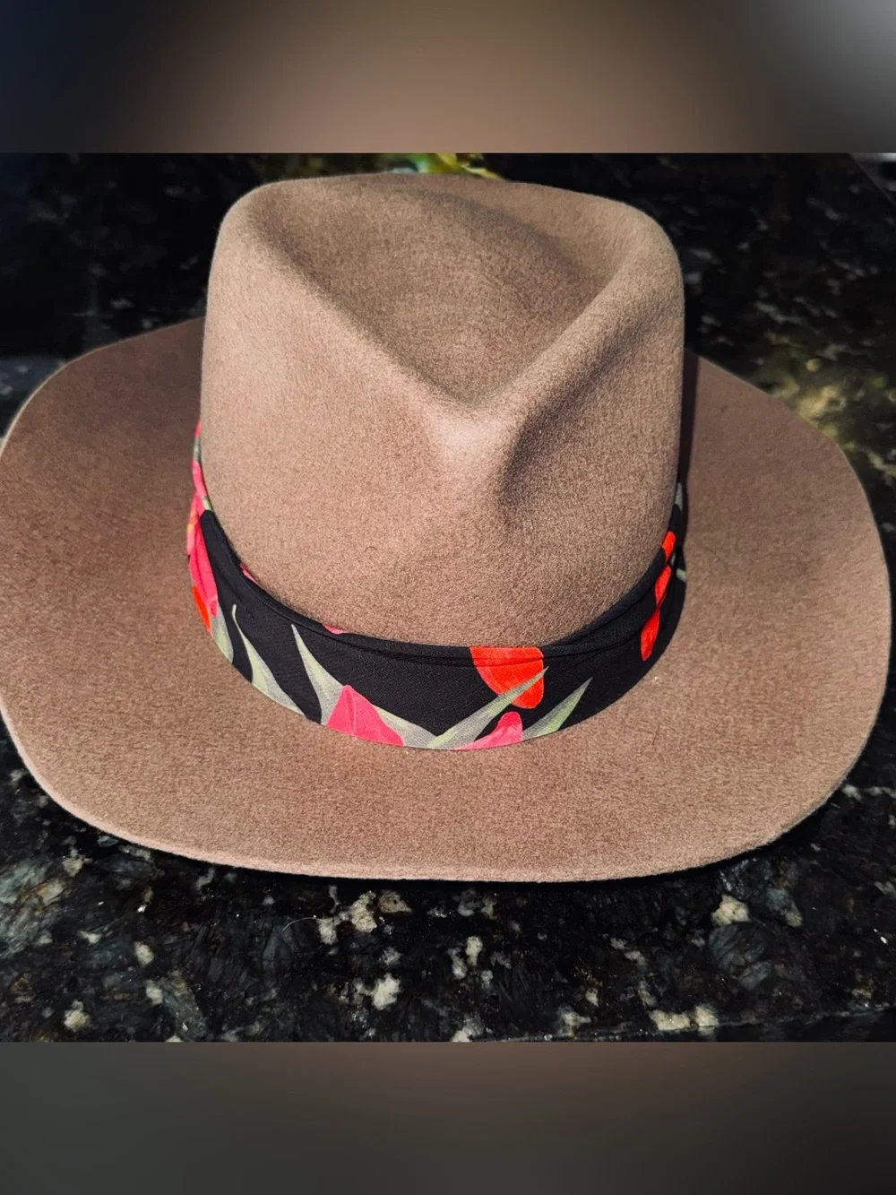NWT Wyeth x Frida Kahlo Wool Fedora Floral Scarf Hat OS